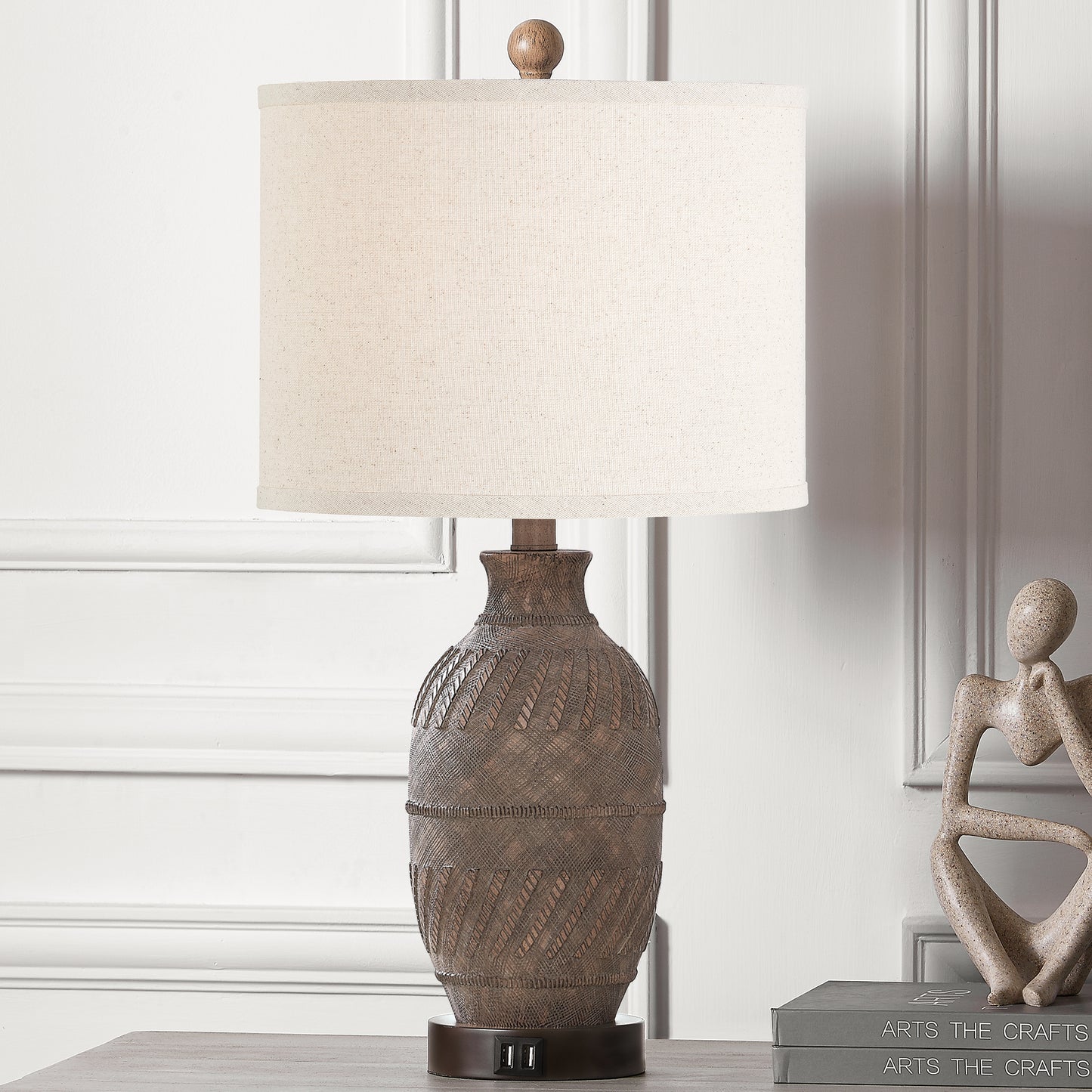 Dual USB Ports IlluminatePro Touch-Control Table Lamp