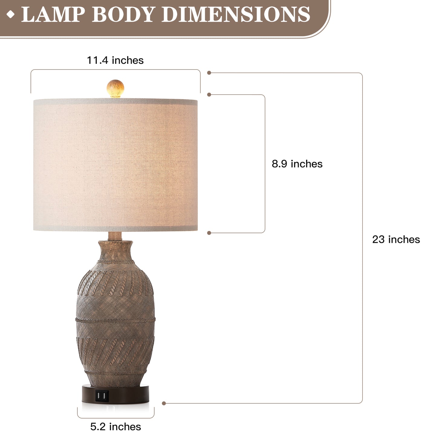 Dual USB Ports IlluminatePro Touch-Control Table Lamp