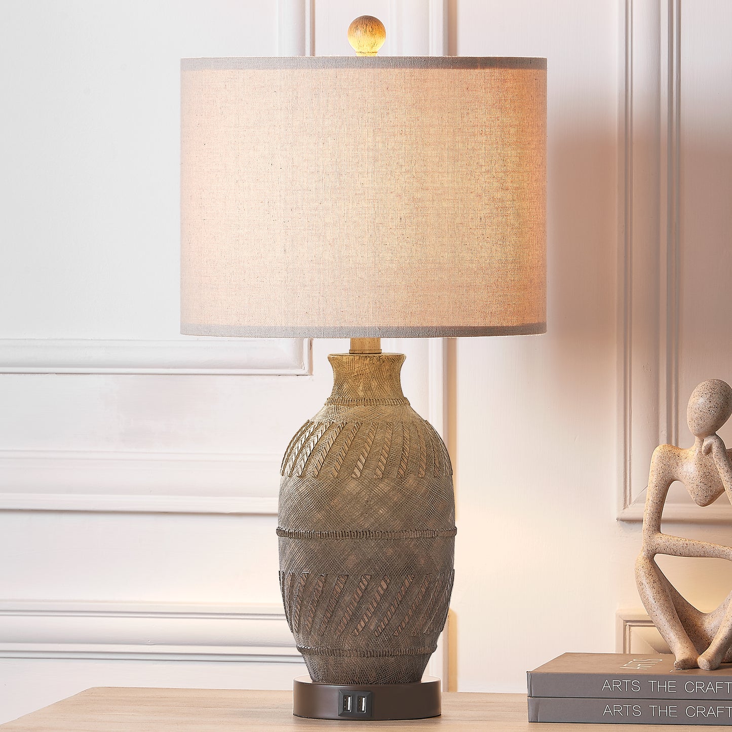 Dual USB Ports IlluminatePro Touch-Control Table Lamp