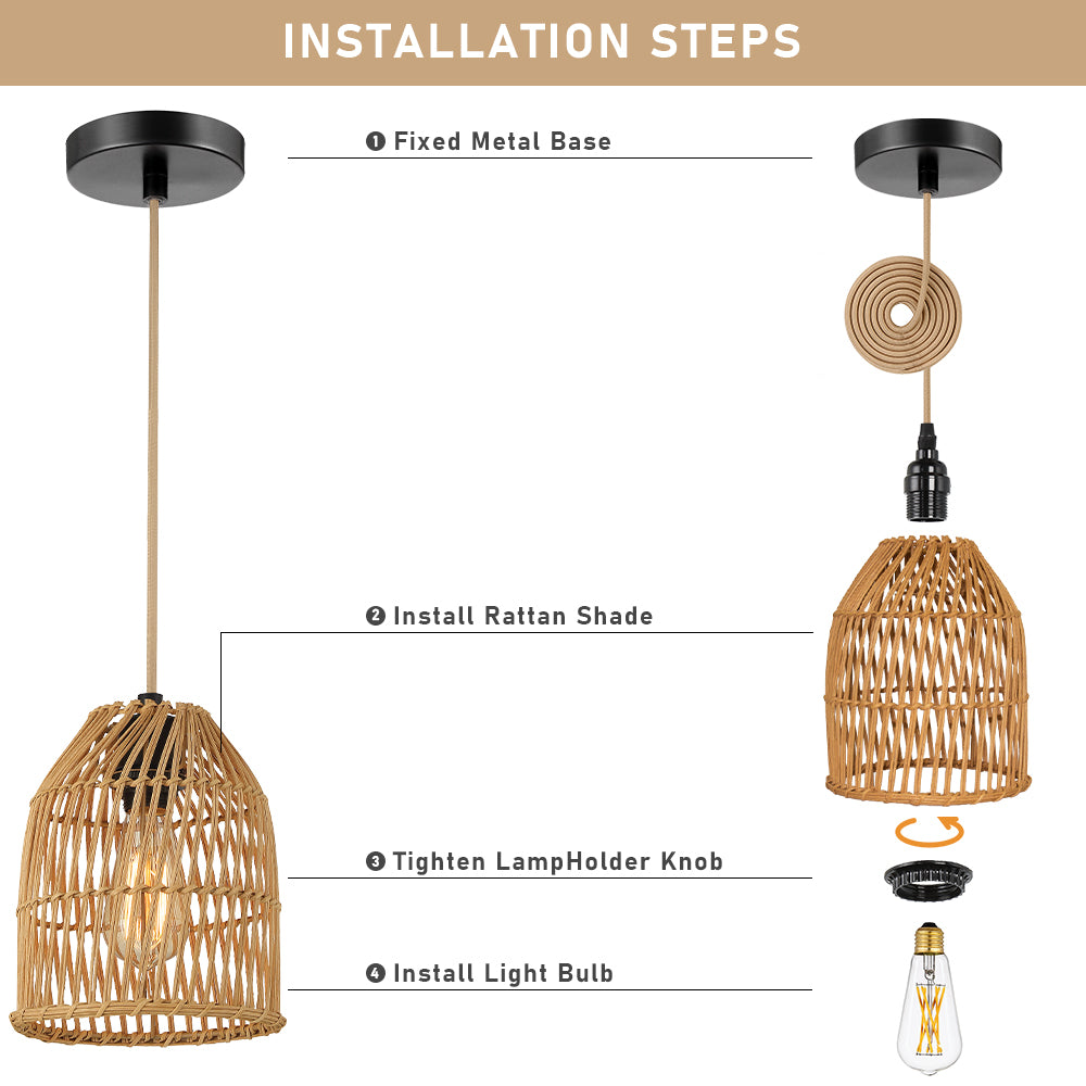 Adjustable Pendant Lamp with LED Bulb