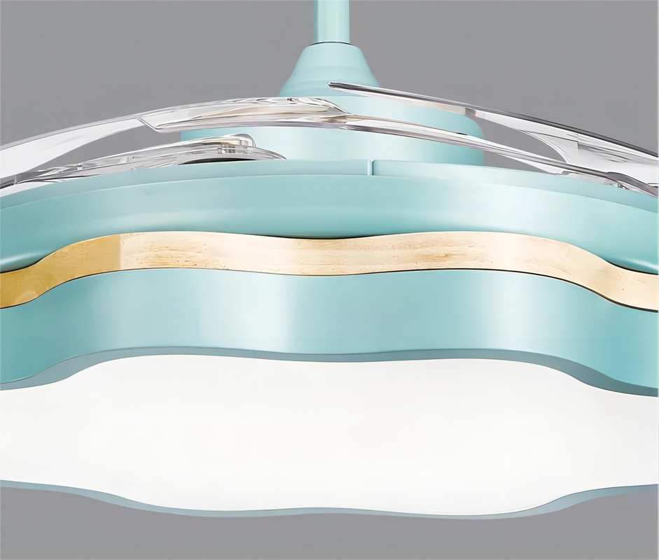 Fancy Colorful Ceiling Fan 42 Inch Retractable Blades Chandelier Ceiling Fan Light High Speed Energy Saving Led Ceiling Fan