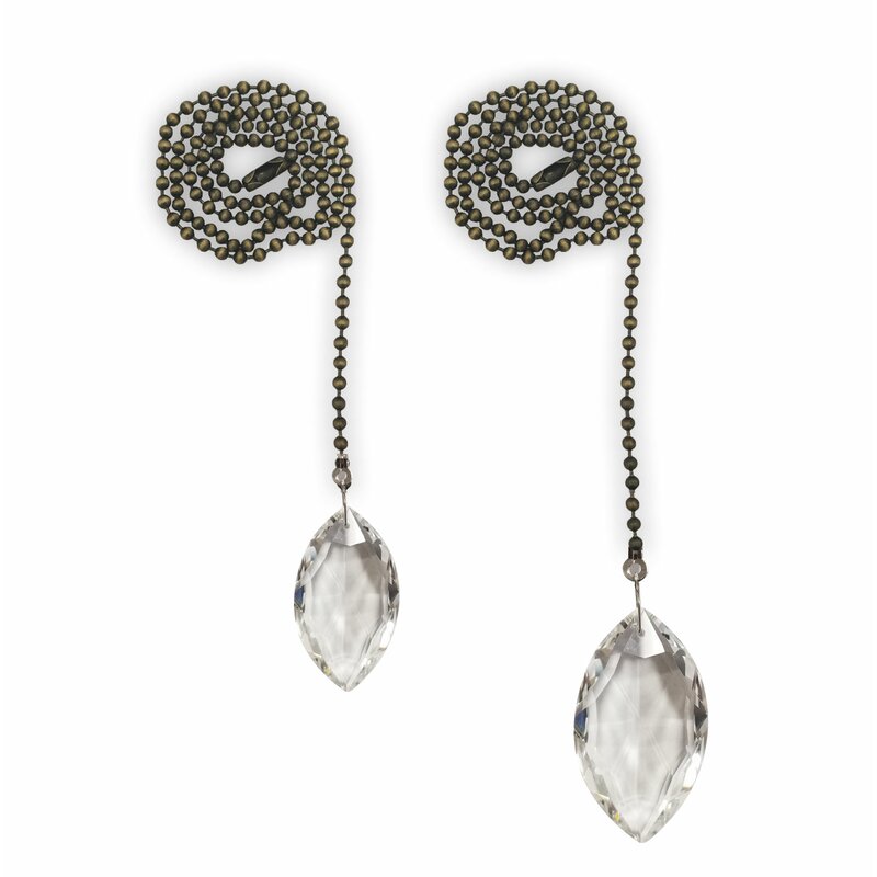 Almond Shaped Crystal Faceted Ceiling Fan Pull Chains