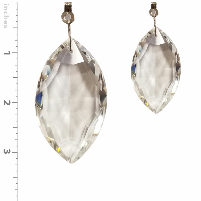 Almond Shaped Crystal Faceted Ceiling Fan Pull Chains