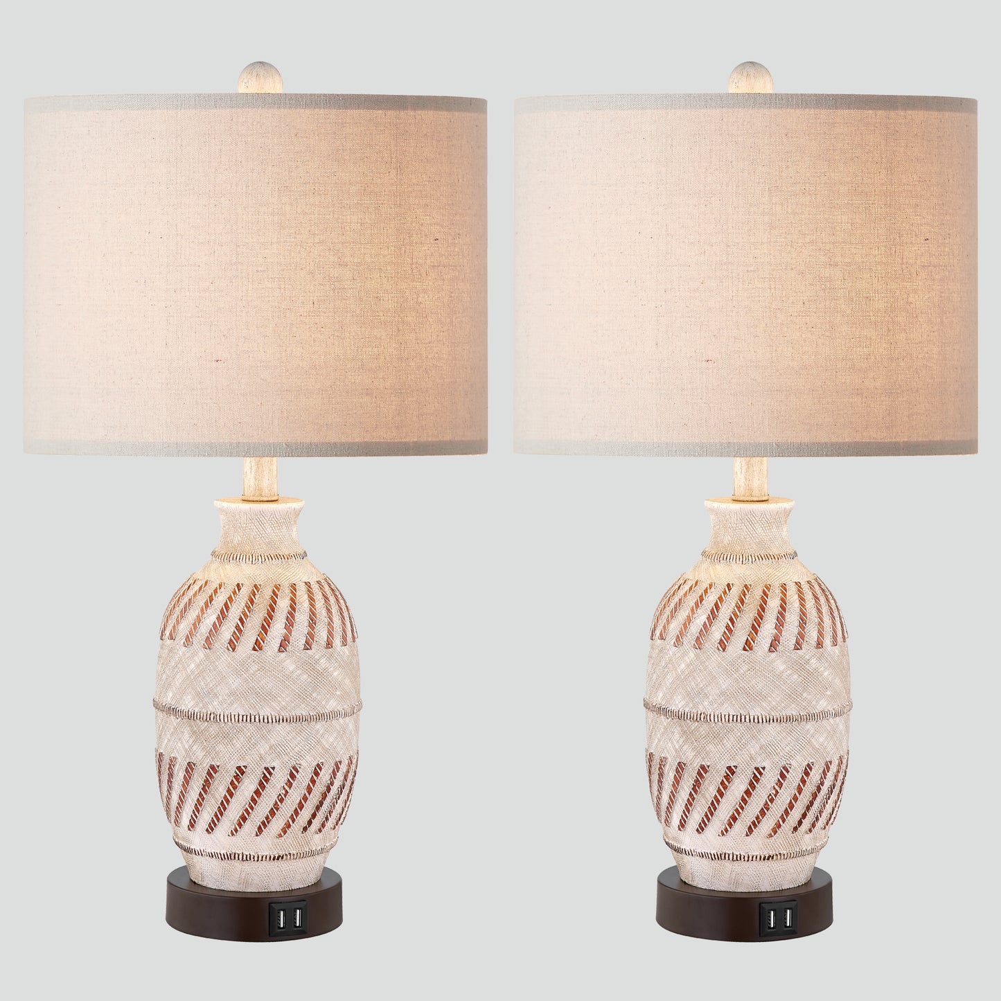 Cinkeda Twinset Bohemia Resin Carving Table Lamp