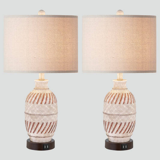 Cinkeda Twinset Bohemia Resin Carving Table Lamp