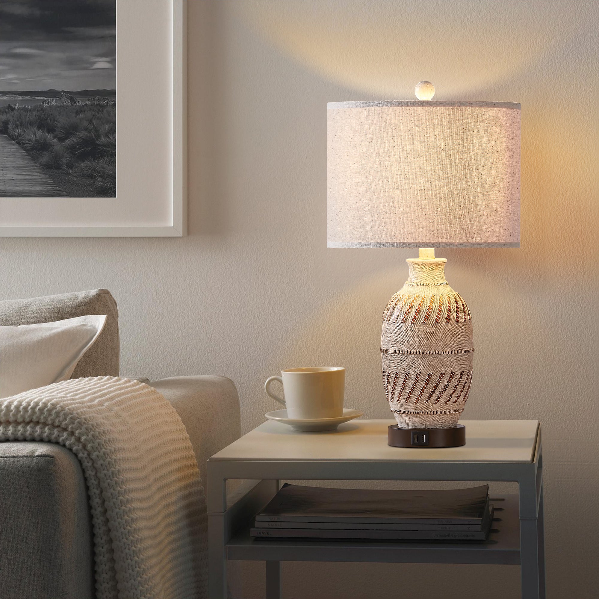 Cinkeda Twinset Bohemia Resin Carving Table Lamp – MARINFLOW