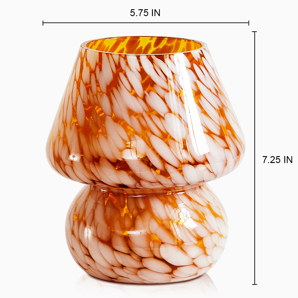 Versatile Amber Glass Table Lamp with Effortless Dimming Control