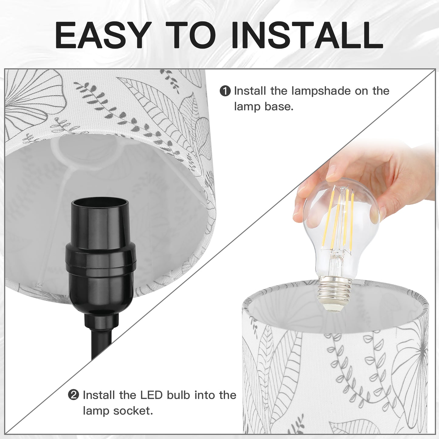 Table Lamp with Touch Dimmer Dual USB Ports Floral Lampshade
