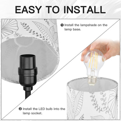 Table Lamp with Touch Dimmer Dual USB Ports Floral Lampshade