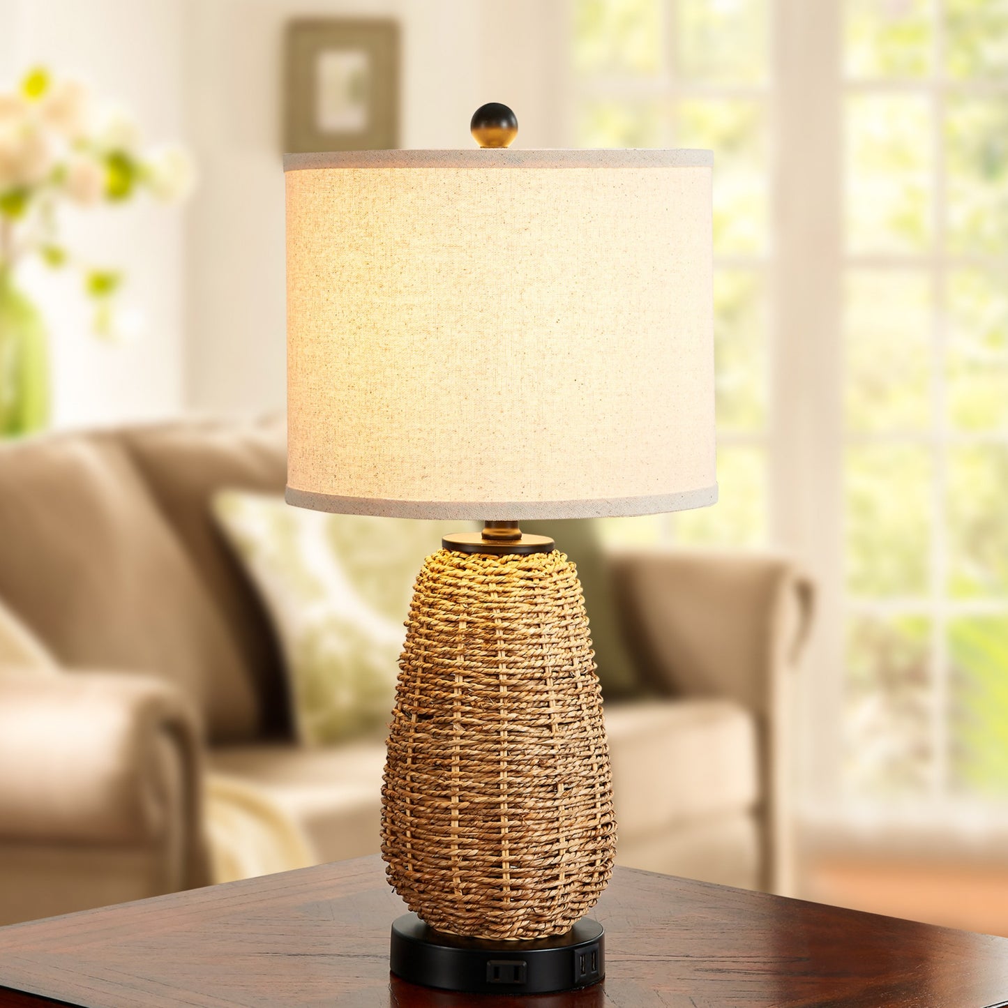 Touch Control Table Lamps with USB Ports and LED Bulb