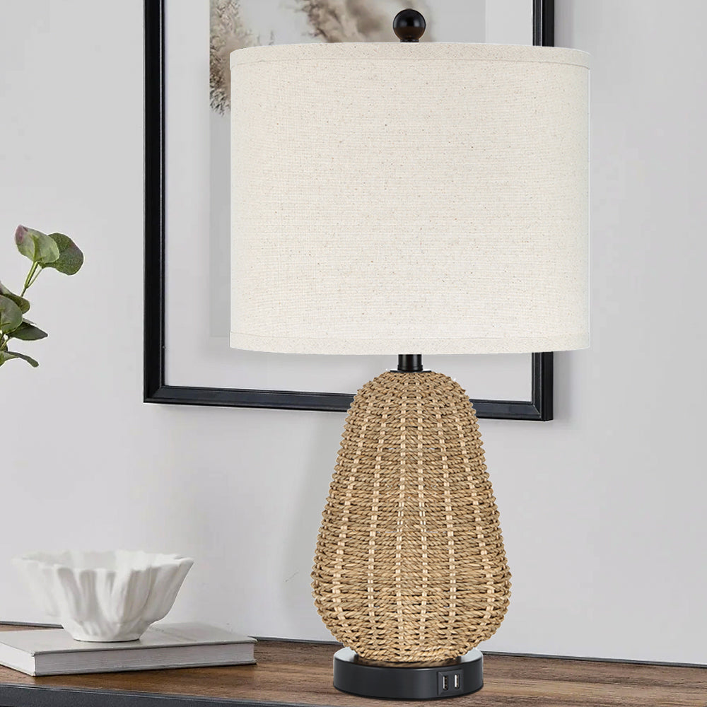 Touch Control Table Lamps with USB Ports and LED Bulb