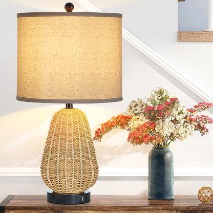 Touch Control Table Lamps with USB Ports and LED Bulb