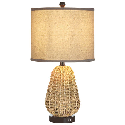 Touch Control Table Lamps with USB Ports and LED Bulb