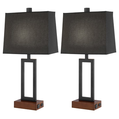 Twinset Table Lamps with 3-level Adjustment & USB Power Socket & AC Power Socket