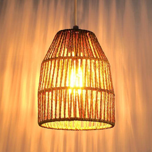 Cone Pendant Lamp with Rattan Lampshade and Frame Natural Elegance for Your Space