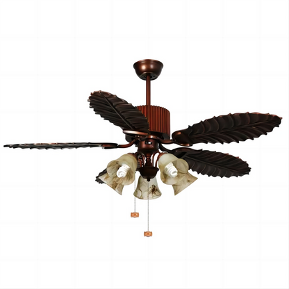 Home Appliances Modern Loft Style Ceiling Fan Decorative Five Special Blades Pull Chain Control Ceiling Fan with Five Lamp