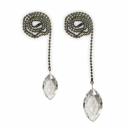Almond Shaped Crystal Faceted Ceiling Fan Pull Chains